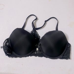Black lace racerback bra